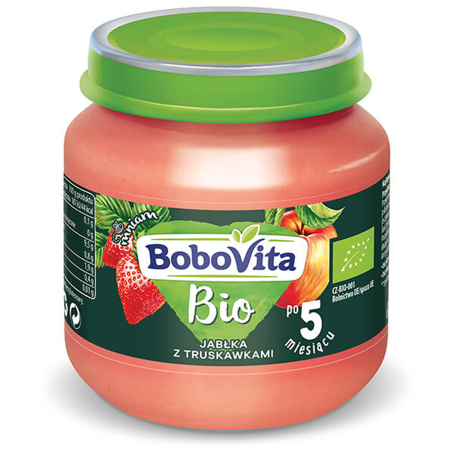 BoboVita Bio dessert, mela e fragola dopo 5 mesi, 125 g