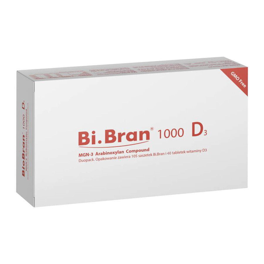 Bi.Bran 1000 D3 MGN-3 Arabinoxylan Compound, 105 bustine + vitamina D, 40 compresse