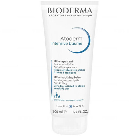 Bioderma Atoderm Intensive Baume, lozione emolliente lenitiva, pelle secca e atopica, dalla nascita, 200 ml