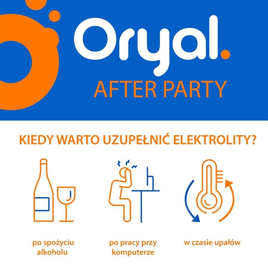 Oryal After Party, gusto arancia, 18 compresse effervescenti