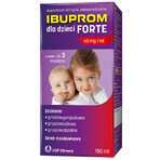 Ibuprom for Children Forte 200 mg/ 5 ml, sospensione orale, a partire da 3 mesi di età, gusto fragola, 150 ml