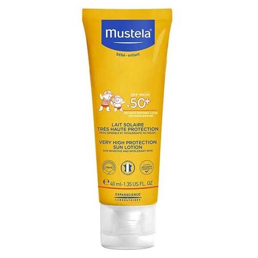 Set Mustela, Piccolo atopico in vacanza 2, latte solare SPF 50+, 40 ml + Stelatopia, lozione emolliente, 40 ml