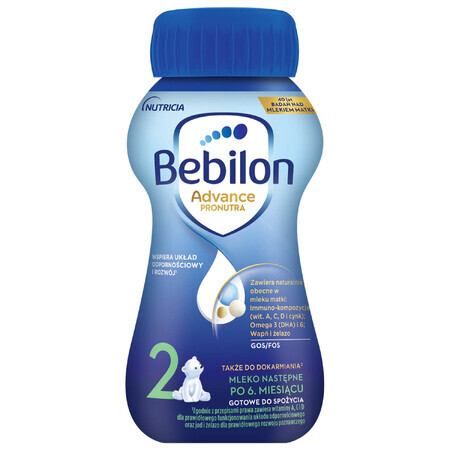 Bebilon Advance Pronutra 2, latte di proseguimento pronto da bere, dopo 6 mesi, 200 ml