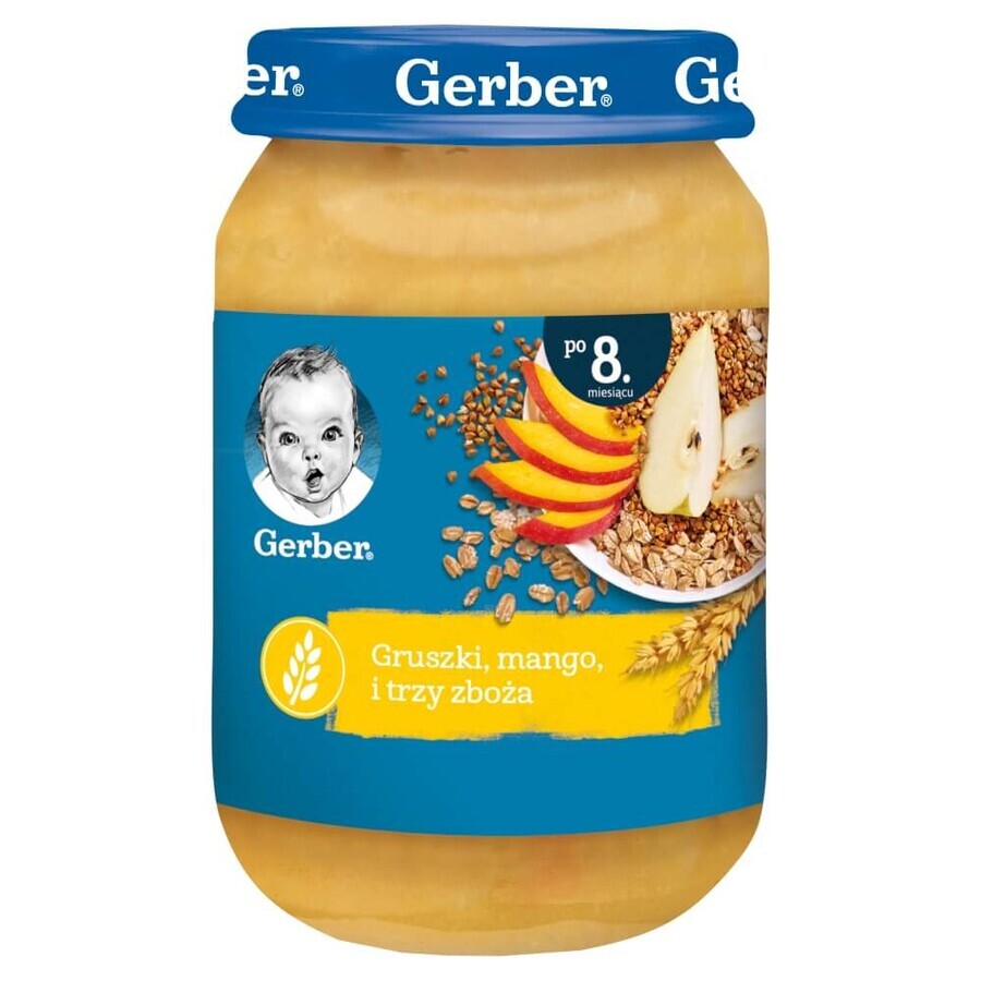 Gerber Dessert, peer, mango en drie granen, na 8 maanden, 190 g