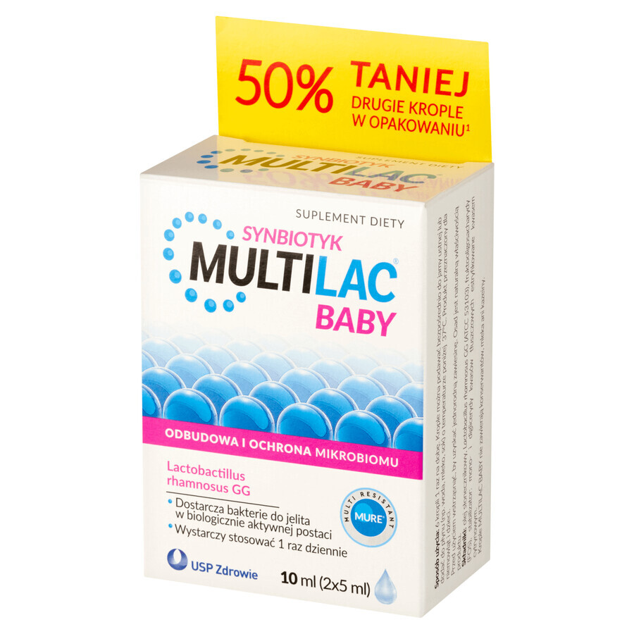 Multilac Baby Synbiotic, gocce per bambini a partire da 2 mesi, 2 x 5 ml