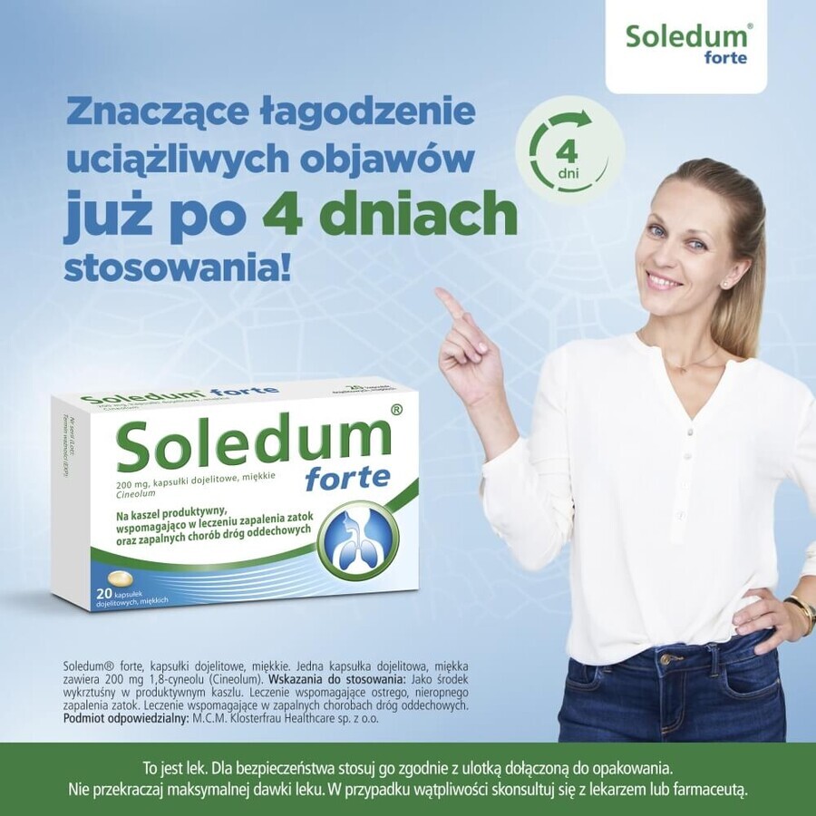 Soledum forte 200 mg, 20 capsule gastroresistenti