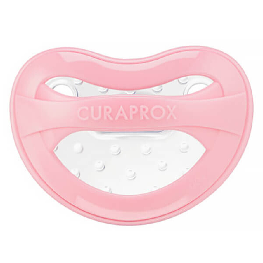 Curaprox Baby, succhietto in silicone, rosa, taglia 0, dalla nascita, 1 pezzo