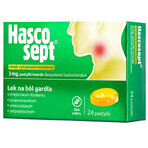 Hascosept 3 mg, citroen-honingsmaak, 24 harde zuigtabletten