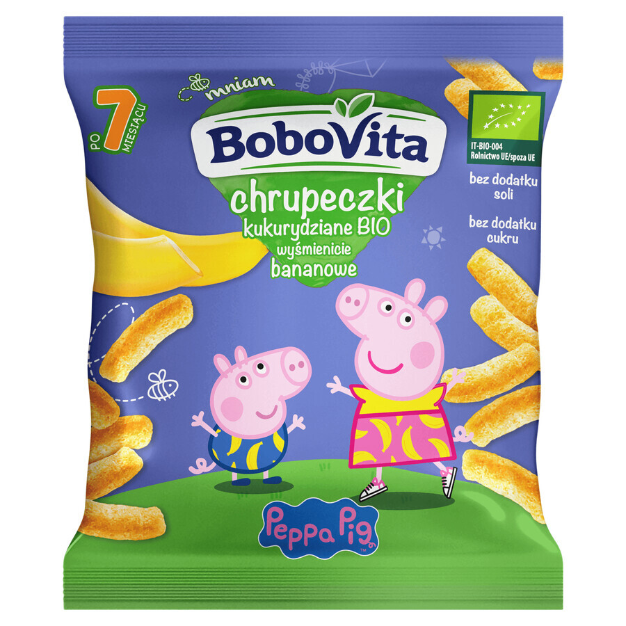 BoboVita Peppa Pig Corn Crisps Bio, deliziosa banana, dopo 7 mesi, 20 g