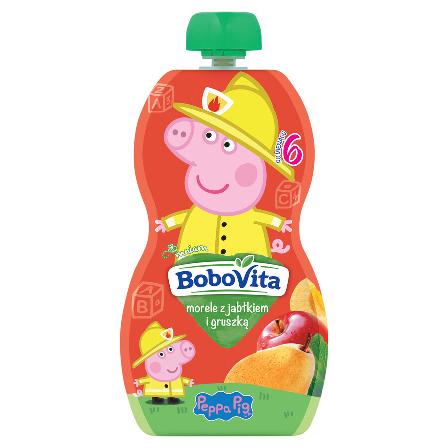 BoboVita Peppa Pig Mousse in tubo, albicocca con mela e pera, dopo 6 mesi, 100 g