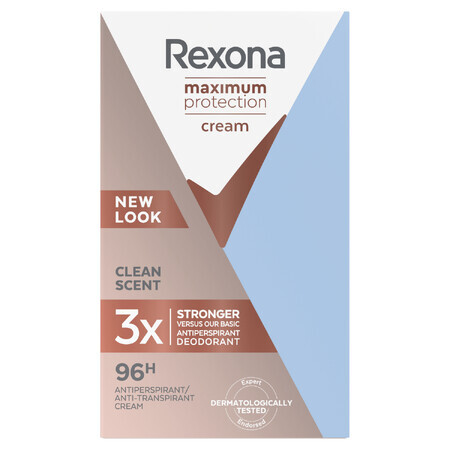 Rexona Maximum Protection, stick antitraspirante in crema, profumo di pulito, 45 ml