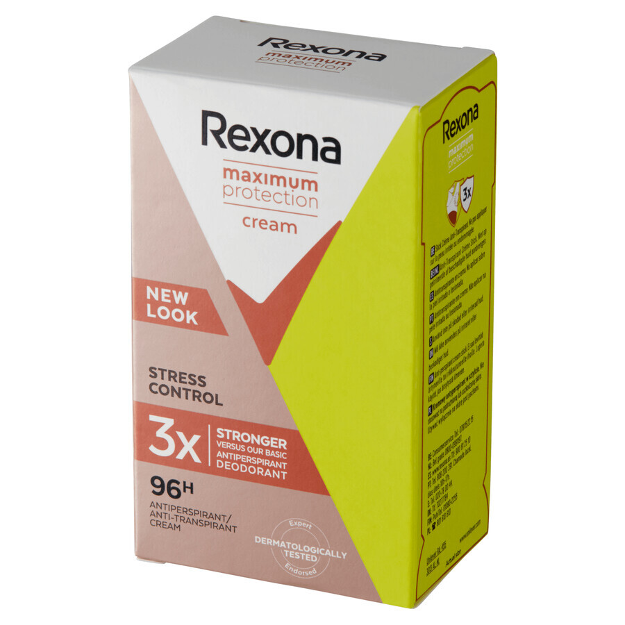 Rexona Maximum Protection, antitraspirante in stick cremoso, Stress Control, 45 ml