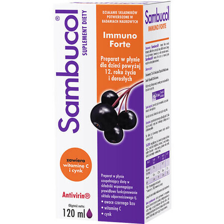 Sambucol Immuno Forte, liquid for children over 12 years and adults, 120 ml