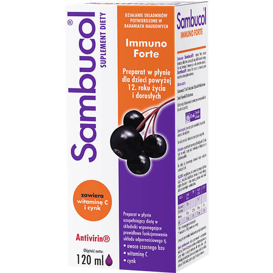 Sambucol Immuno Forte, liquid for children over 12 years and adults, 120 ml