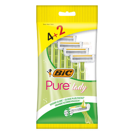 BIC Pure3 Lady, aparat de ras pentru femei, 6 bucăți