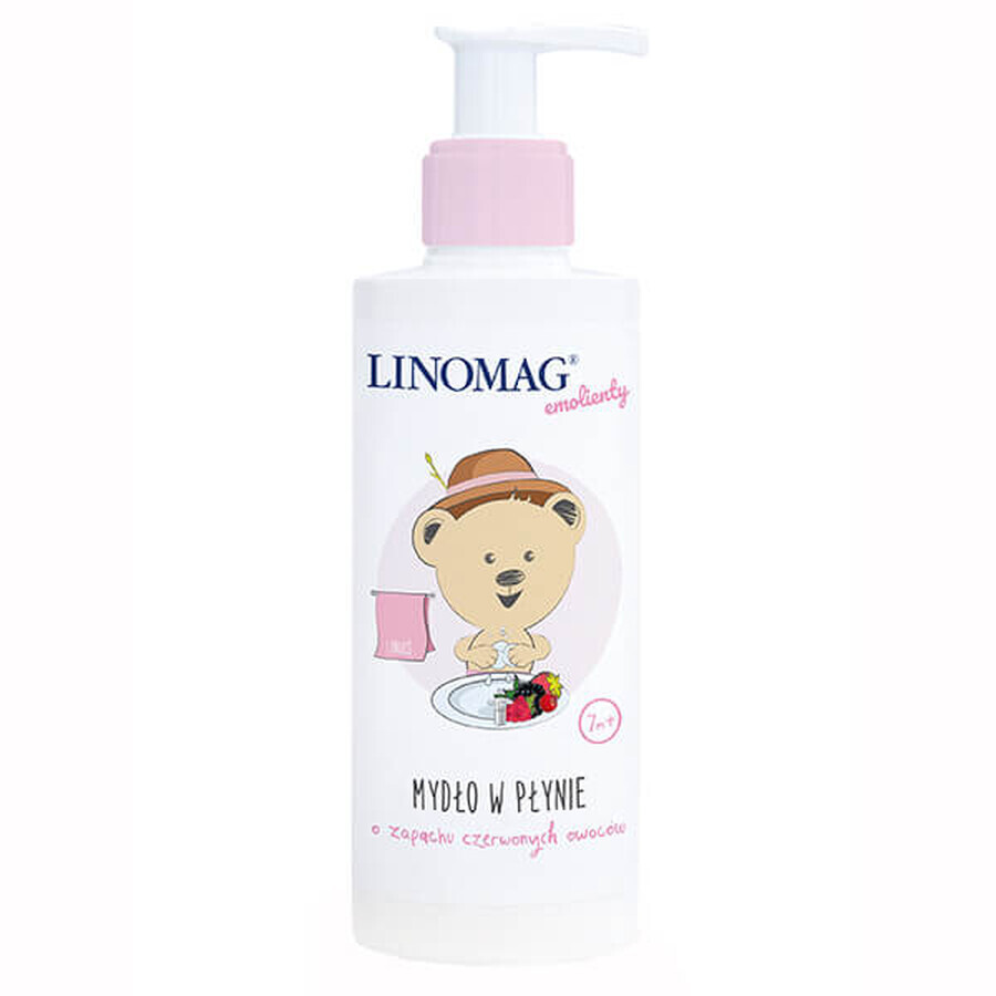 Linomag Emolients, sapone liquido con profumo di frutti rossi da 7 mesi, 200 ml