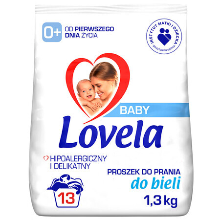 Lovela Baby, polvere per lavare i vestiti dei bambini, ipoallergenica, bianca, dalla nascita, 1,3 kg