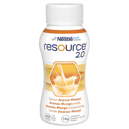 Resource 2.0 al gusto di ananas-mango, 4 x 200 ml, Nestlé 