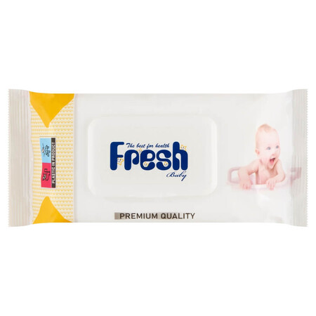 Fresh Baby, salviette umidificate, con clip, 72 pz.