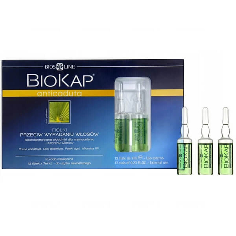 Biokap Anticaduta, trattamento per la caduta dei capelli, 7 ml x 12 fiale