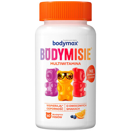 Bodymax Bodymisie, gelatine per bambini da 3 anni e adulti, gusto frutta, 60 pezzi