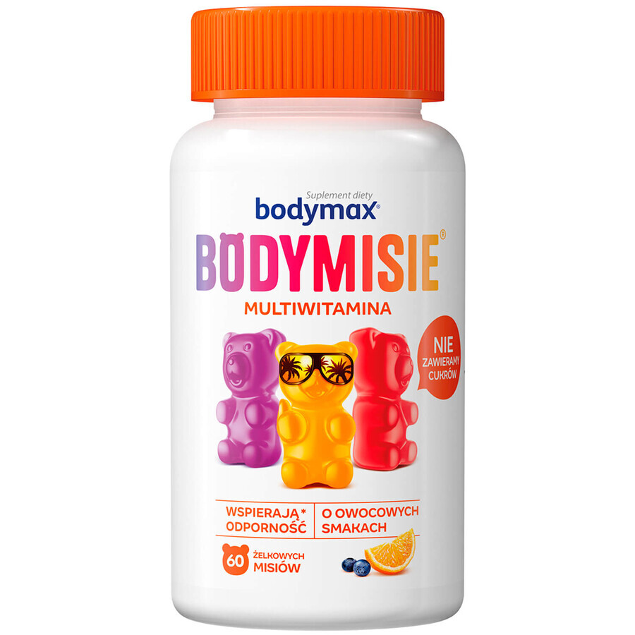 Bodymax Bodymisie, gelatine per bambini da 3 anni e adulti, gusto frutta, 60 pezzi