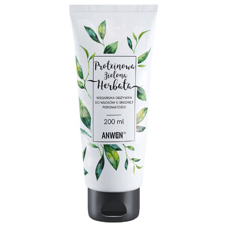 Anwen Protein Green Tea, balsamo vegano per capelli di media porosità, 200ml