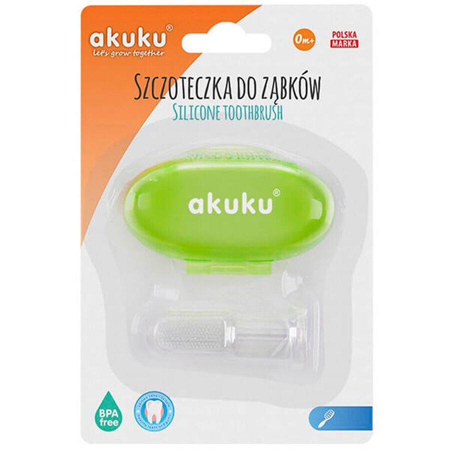 AKUKU, pennello per dita in silicone, verde, A0264, 1 pezzo