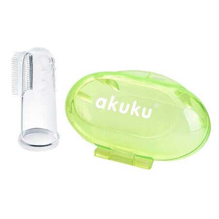 AKUKU, pennello per dita in silicone, verde, A0264, 1 pezzo