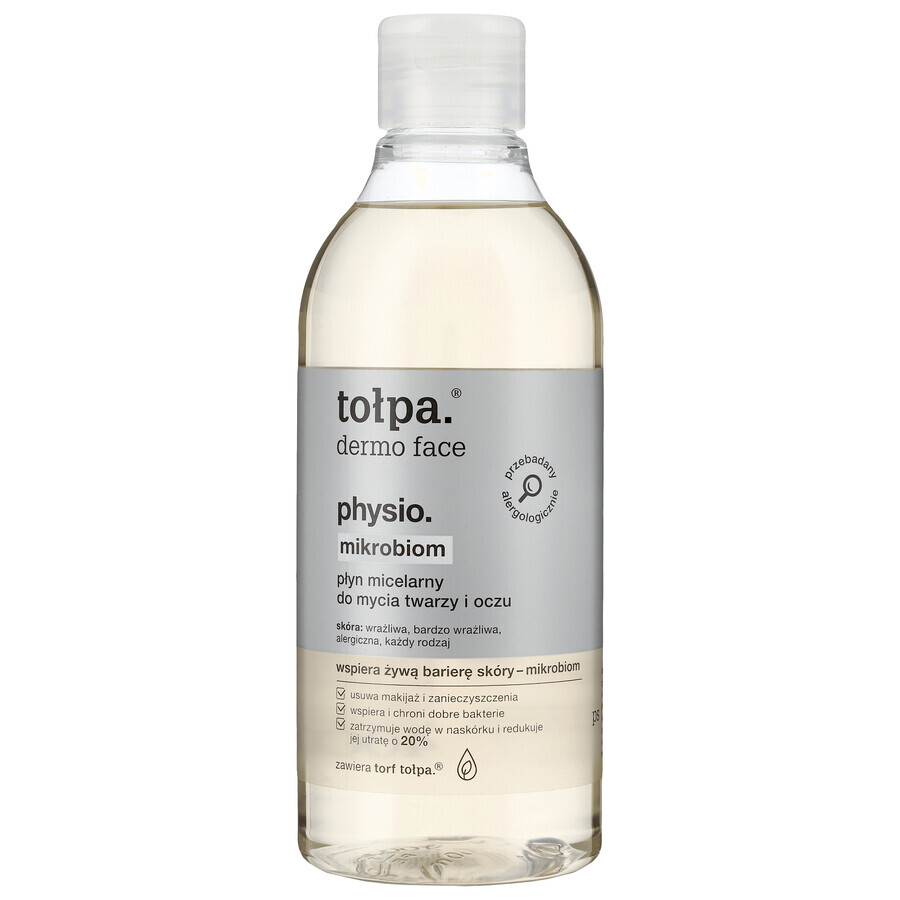 Tolpa Dermo Face Physio Mirkobiom, fluido micellare per viso e occhi, 400 ml