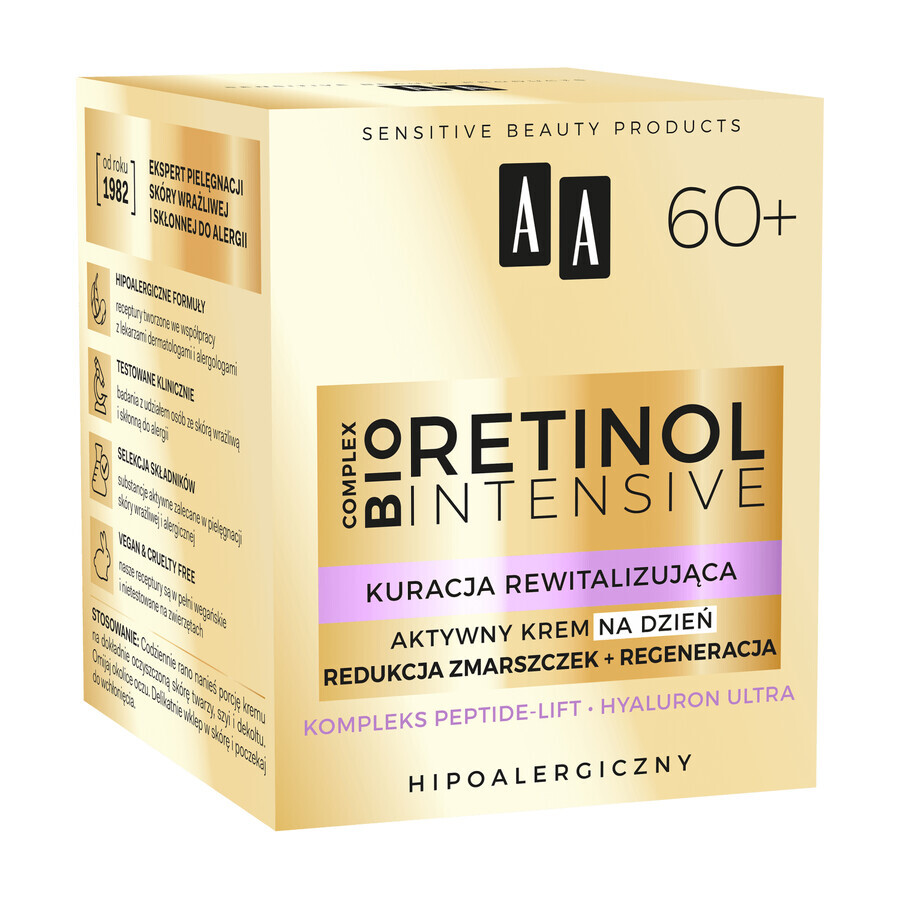 AA Retinol Intensive 60+, active day cream, wrinkle reduction + regeneration, 50 ml