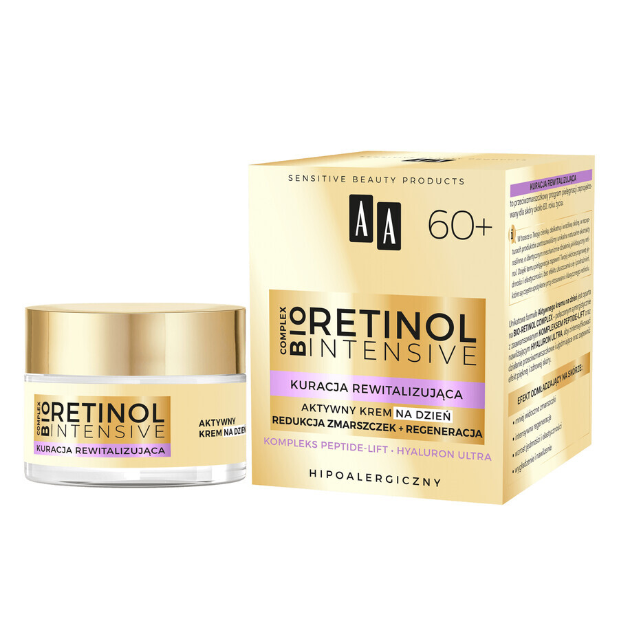 AA Retinol Intensive 60+, active day cream, wrinkle reduction + regeneration, 50 ml