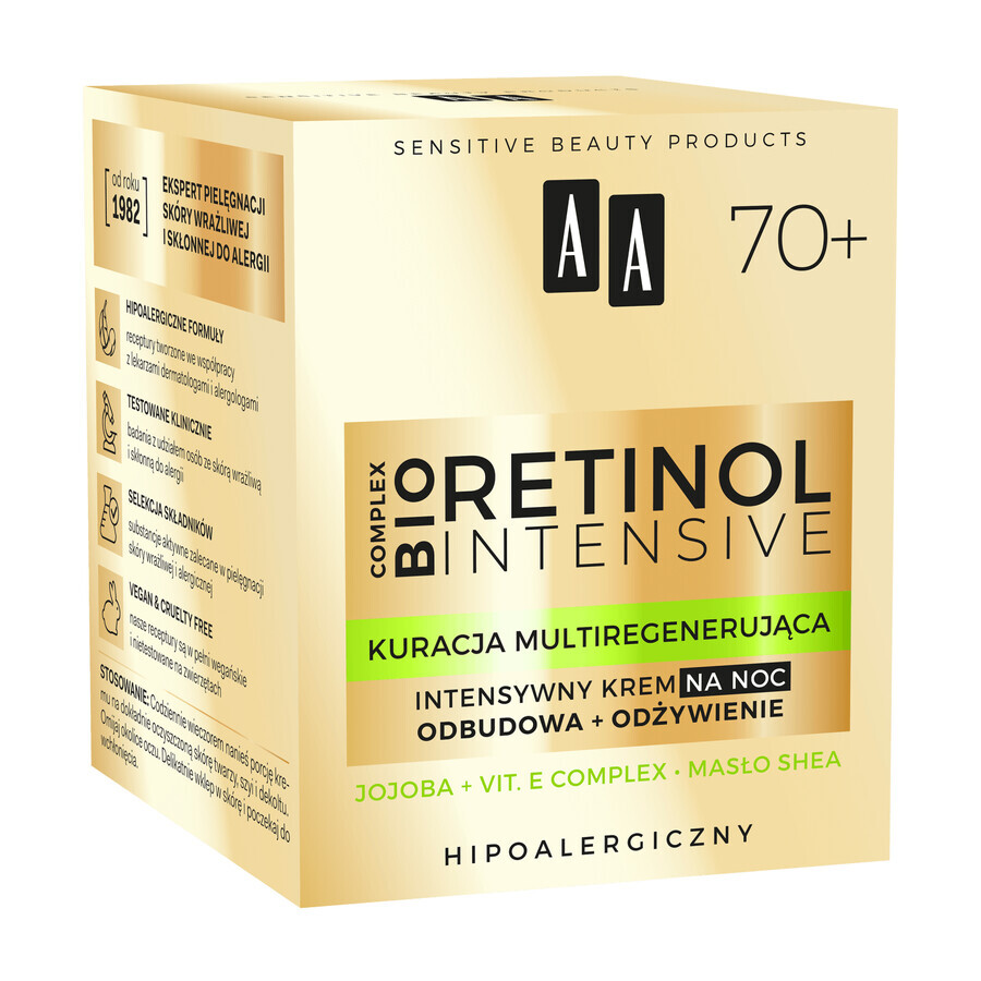 AA Retinol Intensive 70+, crema notte intensiva, recupero + nutrimento, 50 ml