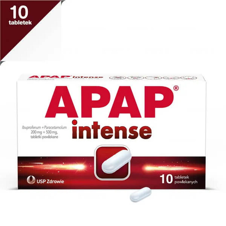 Apap Intense 200 mg + 500 mg, 10 comprimate filmate