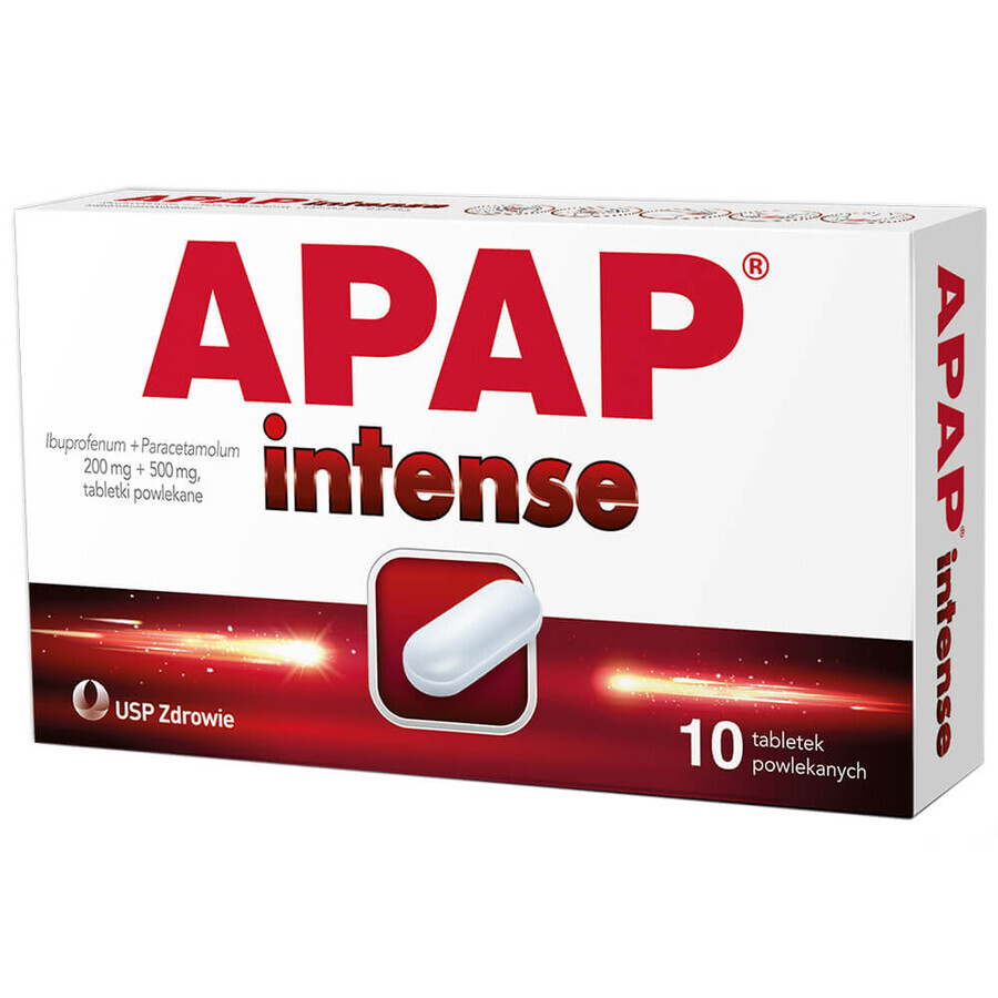 Apap Intense 200 mg + 500 mg, 10 comprimate filmate