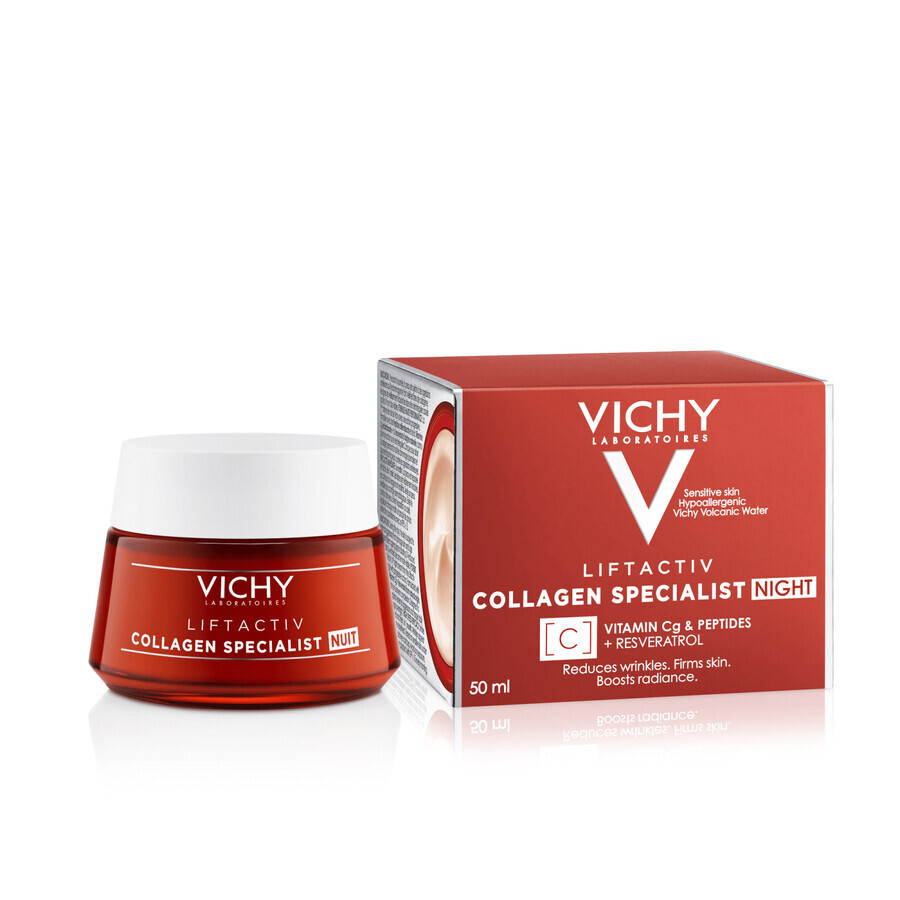 Vichy Liftactiv Collagen Specialist, crema notte anti-età, 50 ml