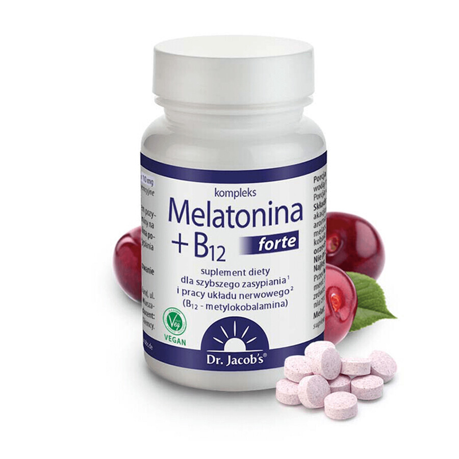 Jacob's Melatonin + B12 Complex Forte, 90 comprimés