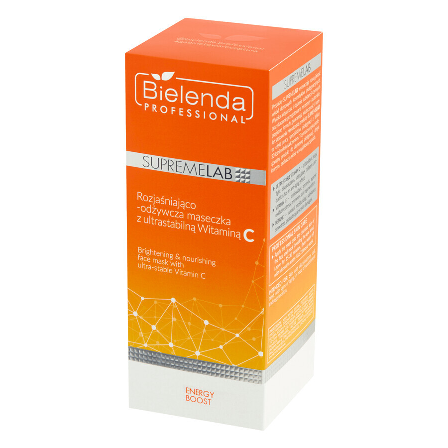 Bielenda Professional SupremeLAB Energy Boost, mascarilla facial iluminadora y nutritiva con vitamina C, 70 ml