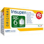 Pic Solution Insupen, aghi per penna da insulina, 32G (0,23 mm) x 6 mm, 100 pezzi