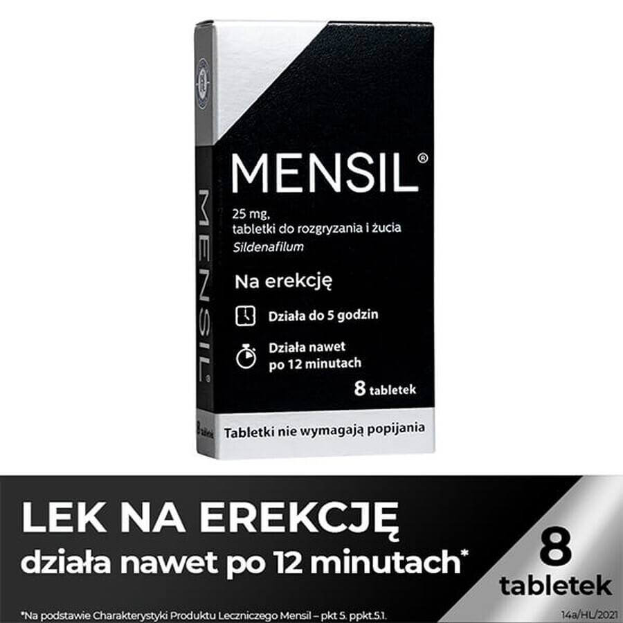 Mensil 25 mg, 8 comprimés à croquer