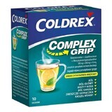 Coldrex Complex Grip 500 mg + 200 mg + 10 mg, polvere per soluzione orale, gusto limone-menta, 10 bustine