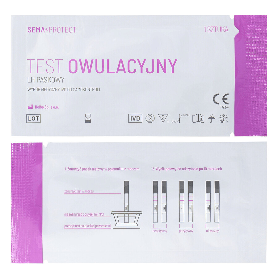 SEMA Protect, test di ovulazione LH, sensibile 25 mIU/ml, 5 unità