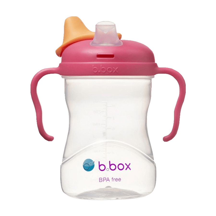 B.Box, vaso para aprender a beber, set 4 en 1, frambuesa, a partir de 4 meses, 240 ml