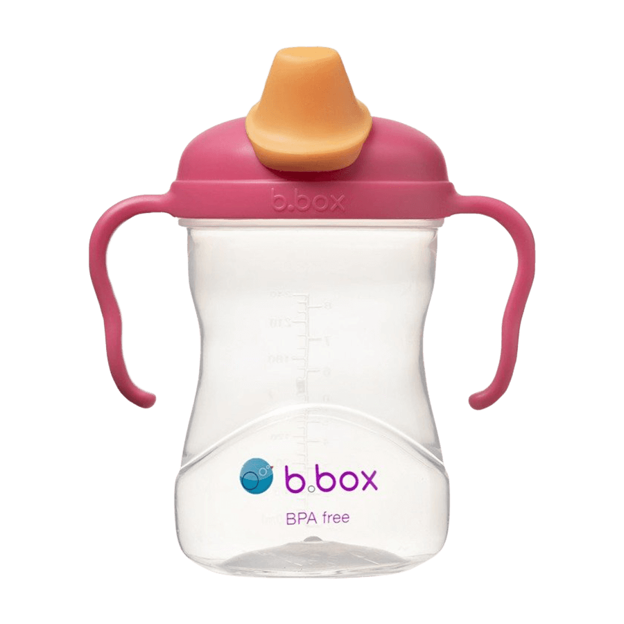 B.Box, vaso para aprender a beber, set 4 en 1, frambuesa, a partir de 4 meses, 240 ml