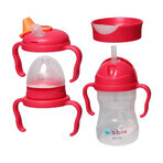 B.Box, vaso para aprender a beber, set 4 en 1, frambuesa, a partir de 4 meses, 240 ml