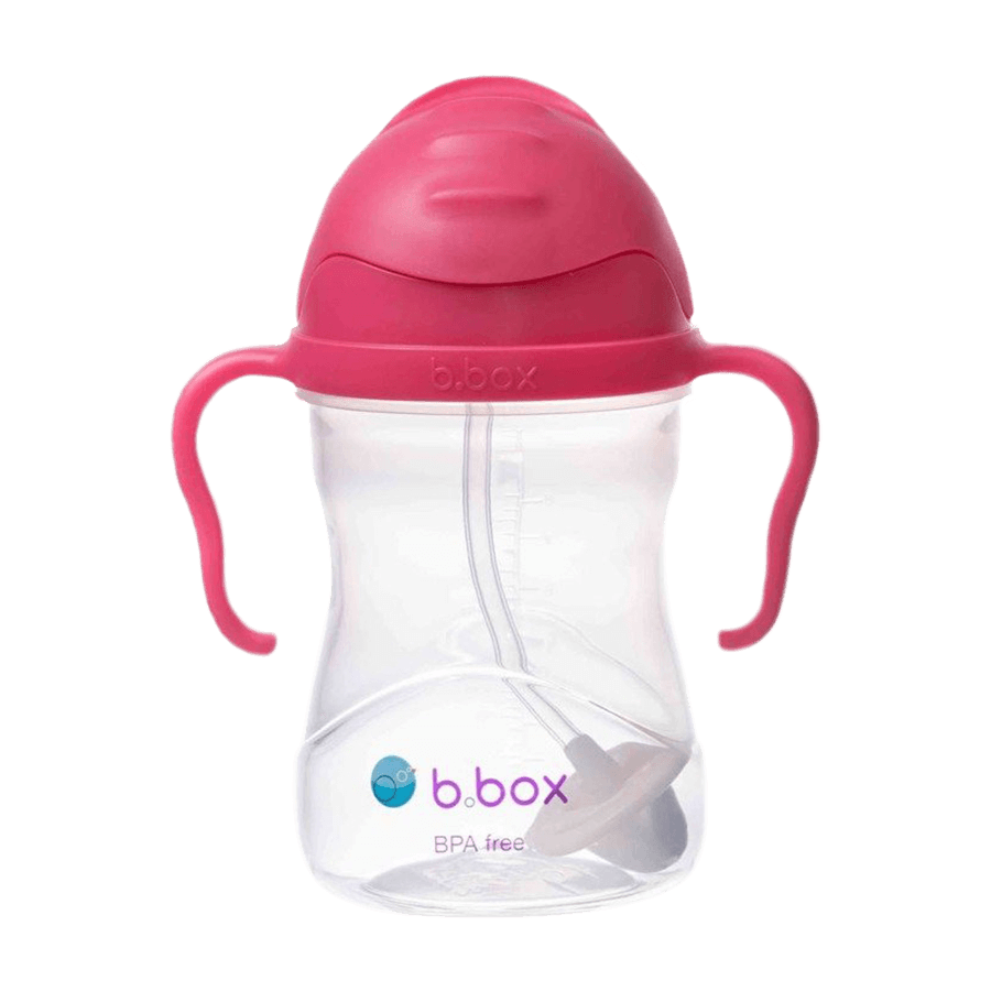 B.Box, vaso para aprender a beber, set 4 en 1, frambuesa, a partir de 4 meses, 240 ml