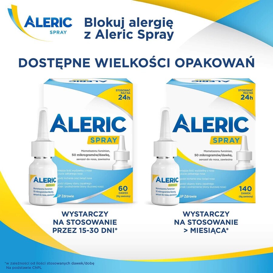 Aleric Spray 50 µg/doză, spray nazal, suspensie, 60 doze