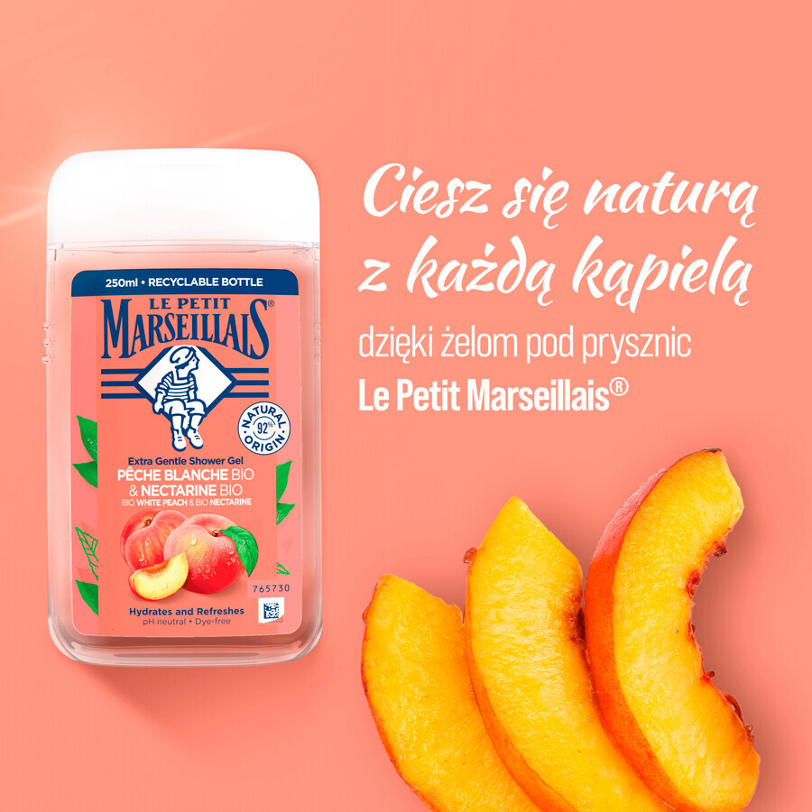 Le Petit Marseillais, gel de duș delicat, piersică albă și nectarină BIO, 250 ml