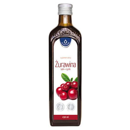 Oleofarm Mirtillo rosso, succo + zinco, 490 ml