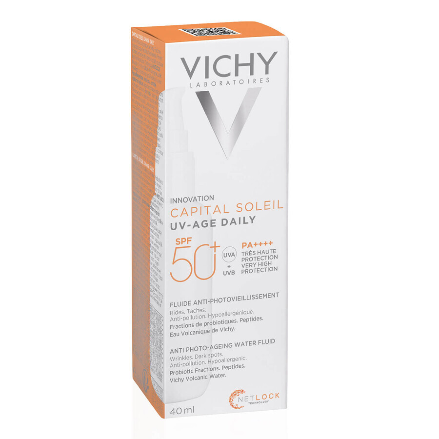 Vichy Capital Soleil UV-Age Daily, fluido anti-foto-invecchiamento, SPF 50+, 40 ml